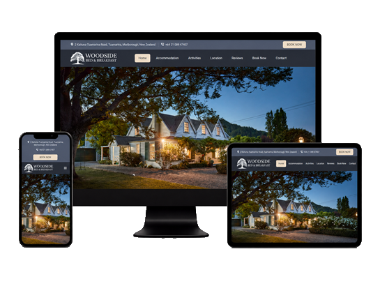 B&B website design example